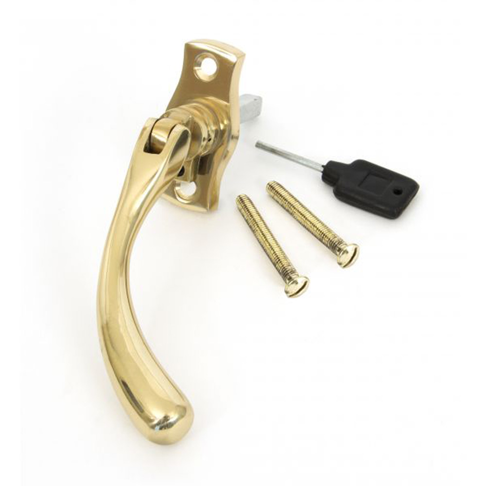 From the Anvil Peardrop Espag Window Handle - Polished Brass (Right Hand)